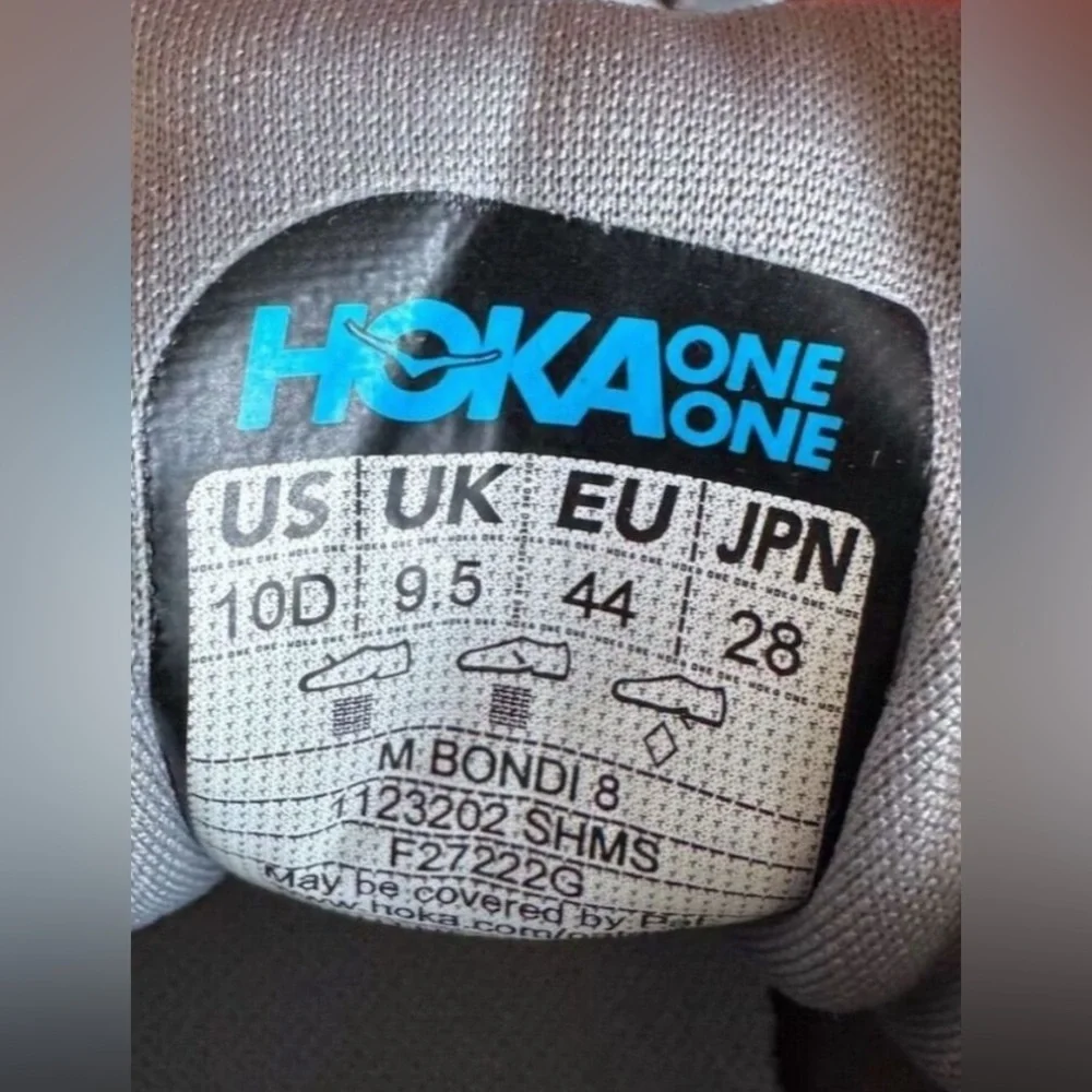 Hoka One One Men’s Bondi 8 in Light Gray Size 10 Athletic Sneakers - Picture 9 of 11